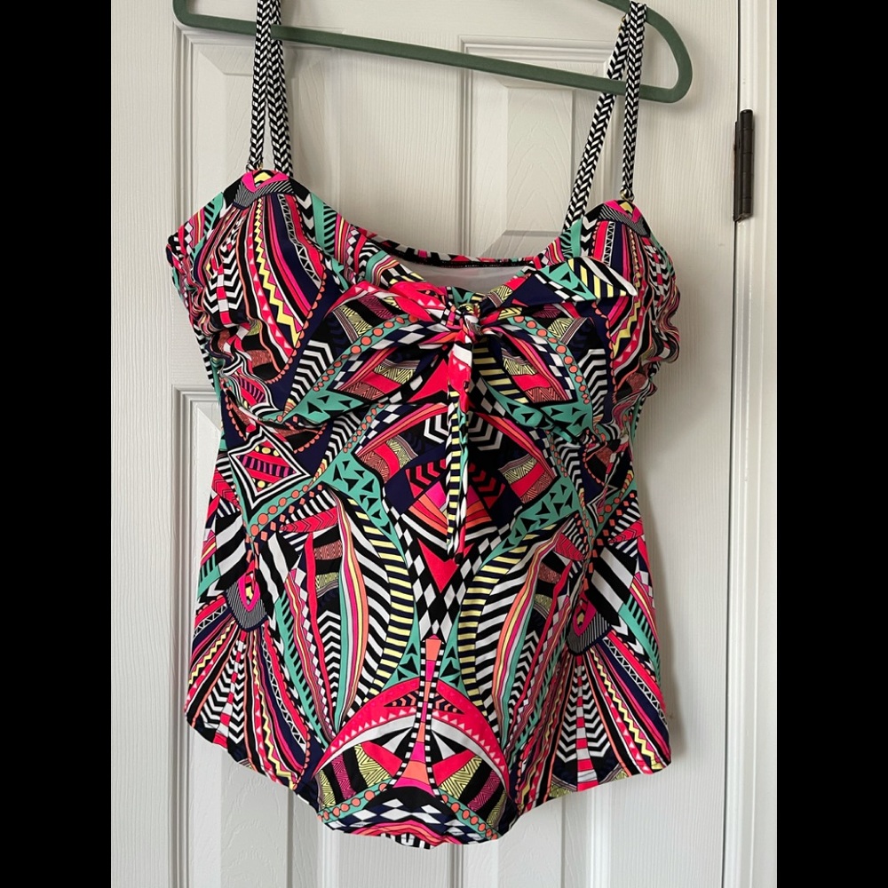 Vibrant tribal tankini set